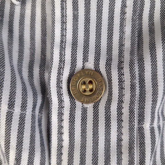 Brooklyn Basement Shirt Mens XL White Striped Button Down Urban Short Sleeve - Picture 4 of 16